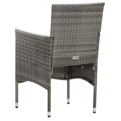 Set Divani da Giardino 5 pz con Cuscini in Polyrattan Grigio - homemem39