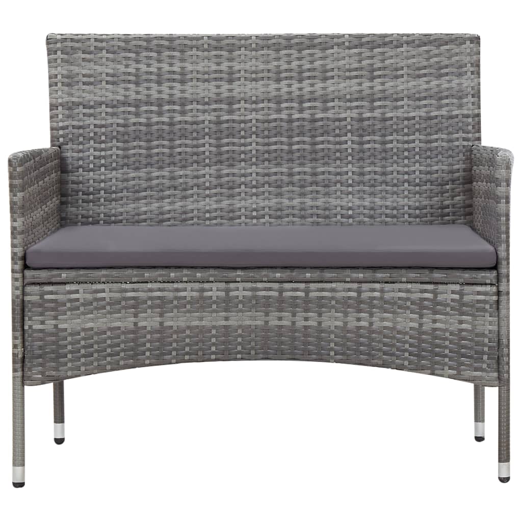 Set Divani da Giardino 5 pz con Cuscini in Polyrattan Grigio - homemem39