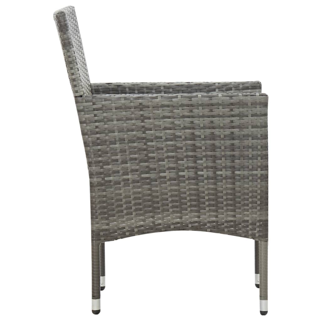 Set Divani da Giardino 5 pz con Cuscini in Polyrattan Grigio - homemem39