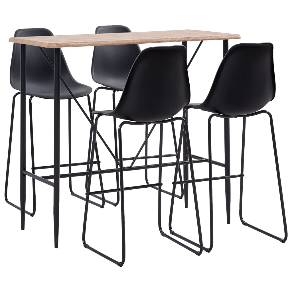 Set da Bar 5 pz in Plastica Nero - homemem39