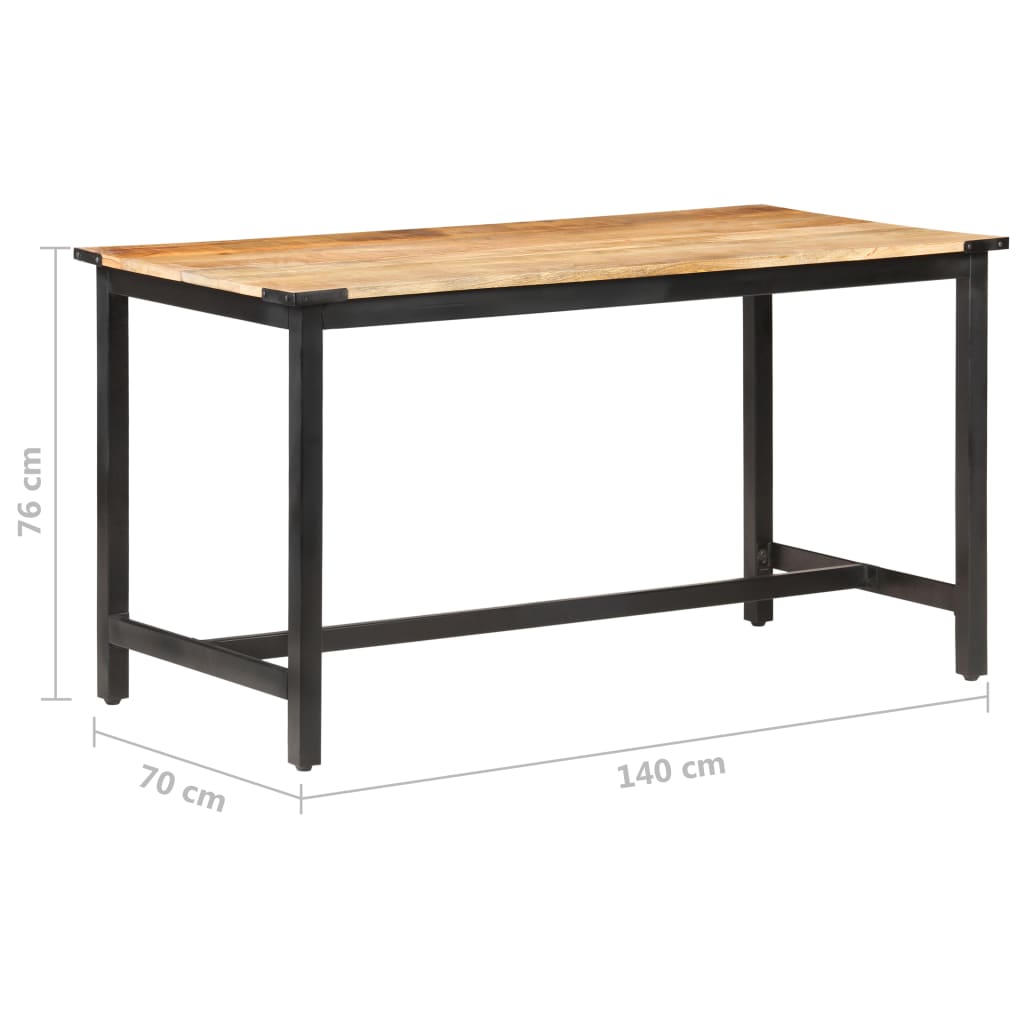 Tavolo da Pranzo 140x70x76 cm in Legno Massello di Mango Grezzo - homemem39