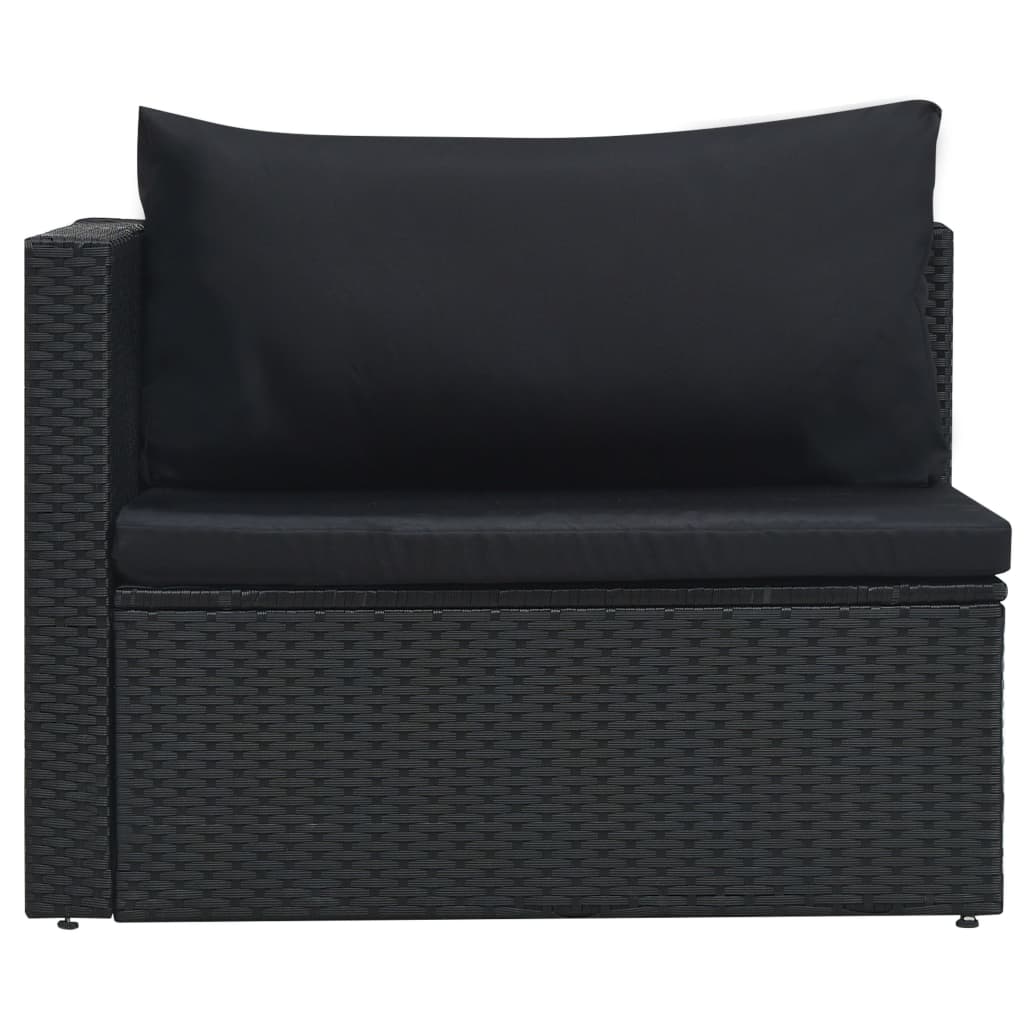 Set Divani da Giardino 5 pz con Cuscini in Polyrattan Nero - homemem39