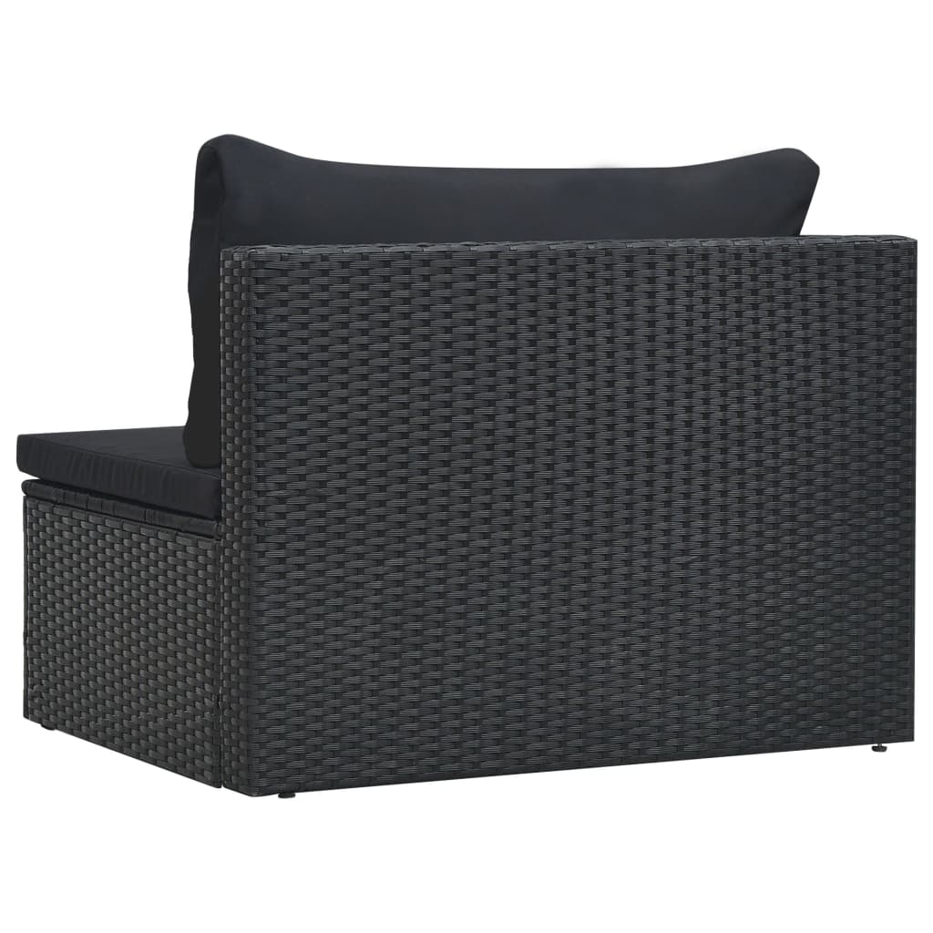 Set Divani da Giardino 5 pz con Cuscini in Polyrattan Nero - homemem39