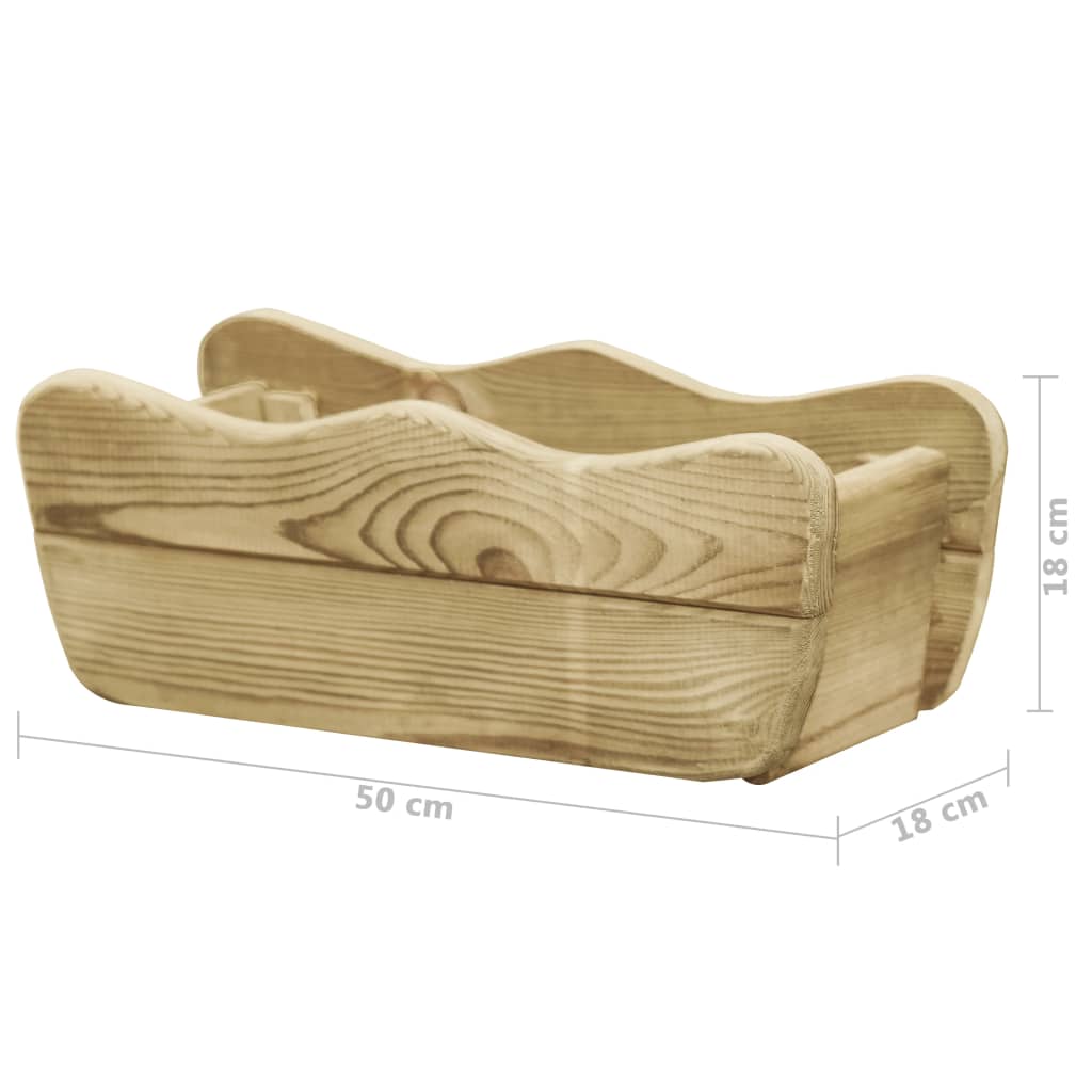 Letto Rialzato da Giardino 50x18x18 cm Legno di Pino Impregnato - homemem39