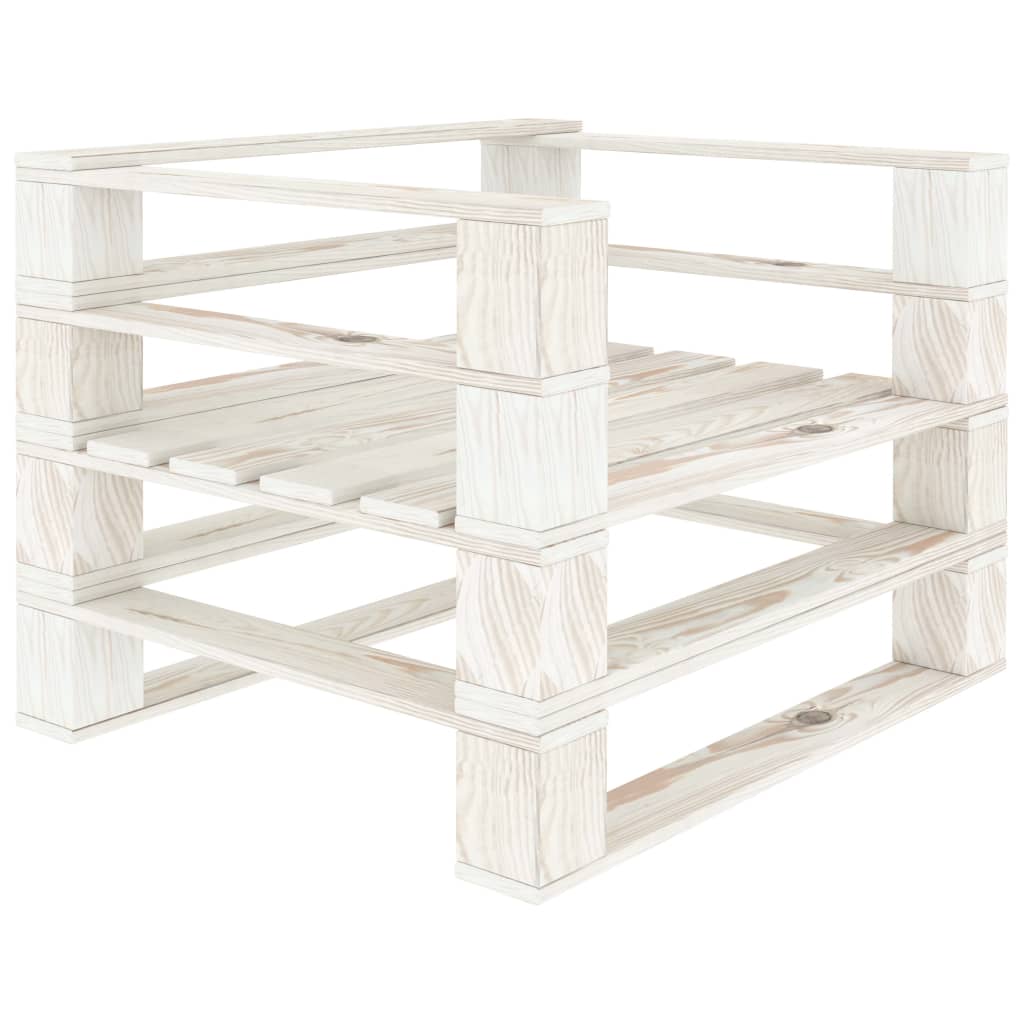 Poltrona da Giardino in Pallet in Legno Bianca - homemem39