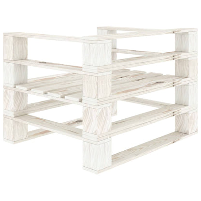 Poltrona da Giardino in Pallet in Legno Bianca - homemem39