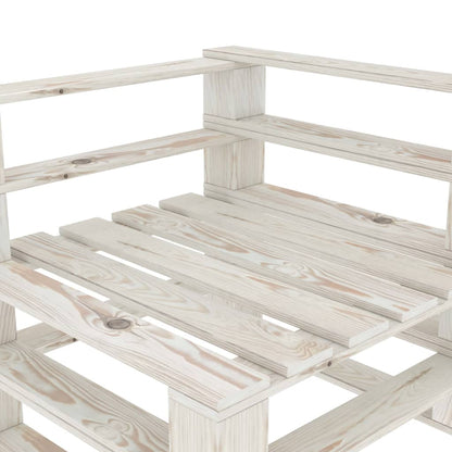 Divano da Giardino ad Angolo in Pallet in Legno Bianco - homemem39