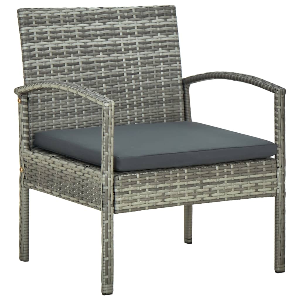 Set Divani da Giardino 4 pz con Cuscini in Polyrattan Grigio - homemem39