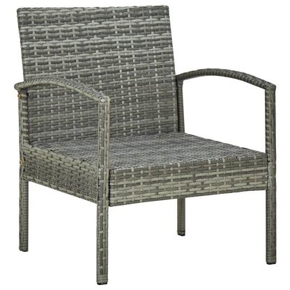 Set Divani da Giardino 4 pz con Cuscini in Polyrattan Grigio - homemem39