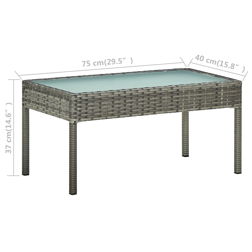 Set Divani da Giardino 4 pz con Cuscini in Polyrattan Grigio - homemem39