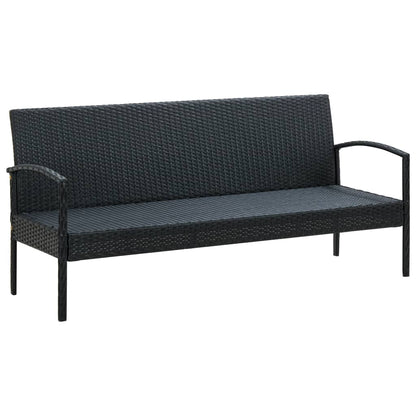 Set Divani da Giardino 5pz con Cuscini in Polyrattan Nero - homemem39