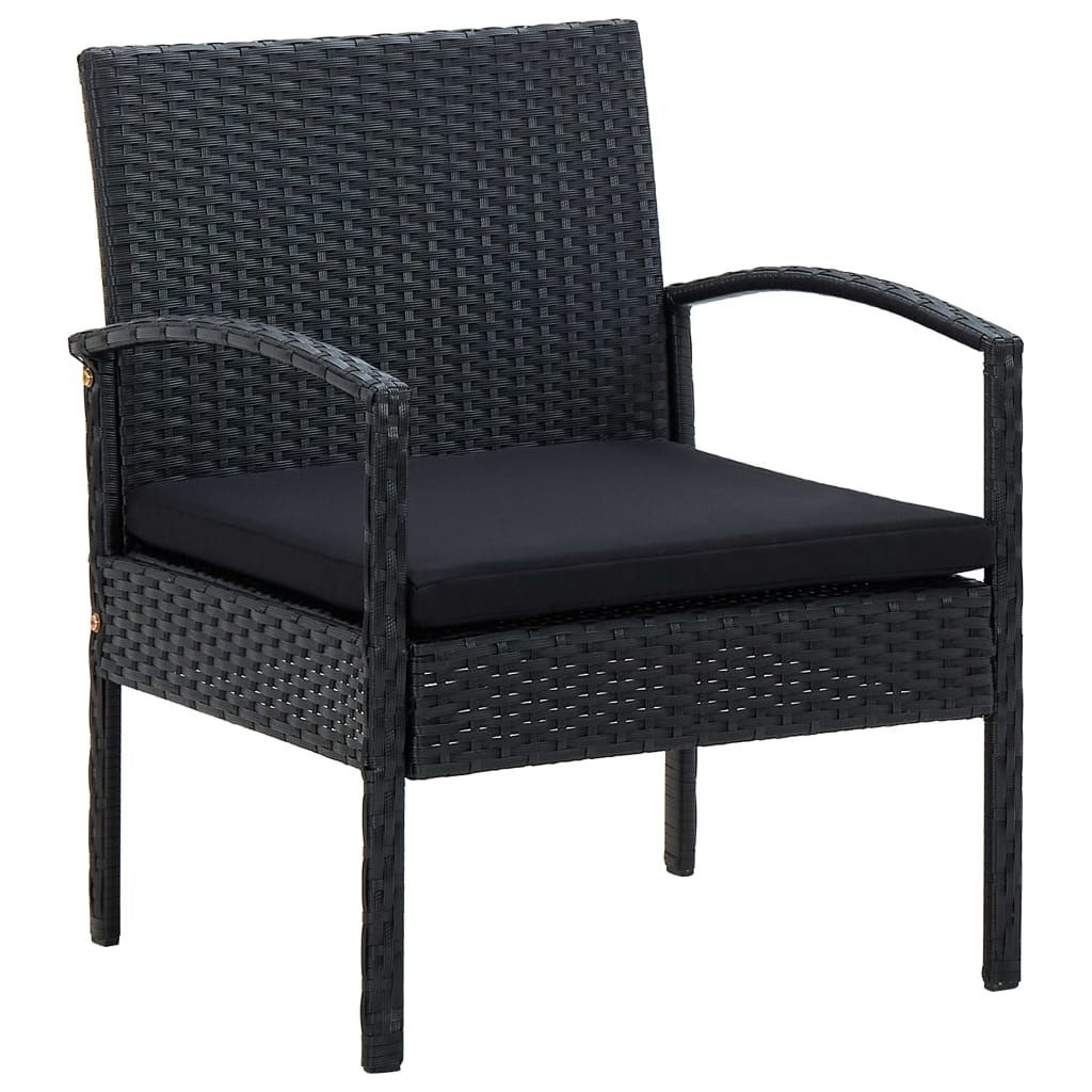 Set Divani da Giardino 5pz con Cuscini in Polyrattan Nero - homemem39