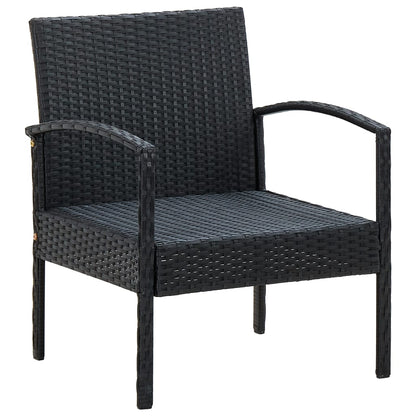 Set Divani da Giardino 5pz con Cuscini in Polyrattan Nero - homemem39