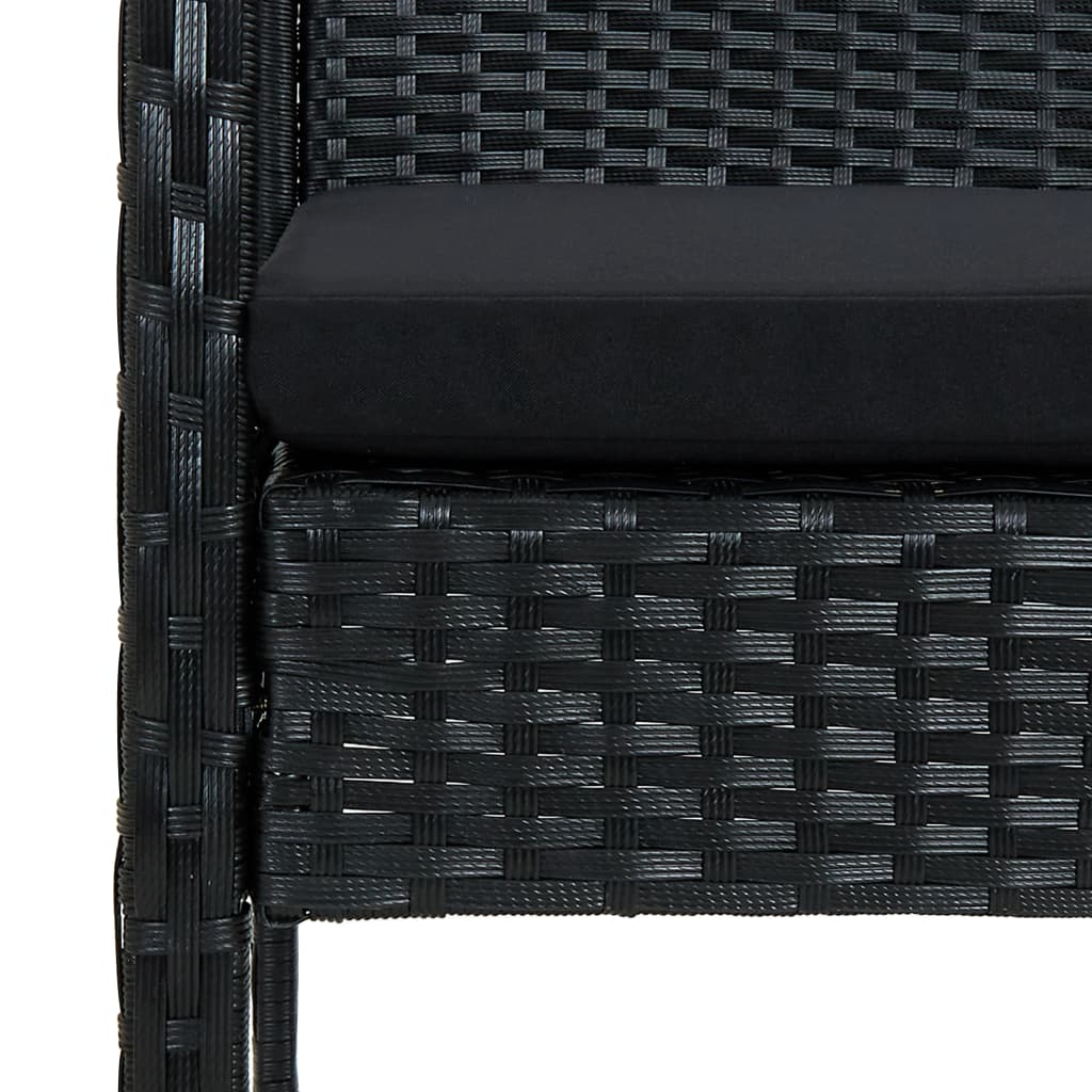 Set Divani da Giardino 5pz con Cuscini in Polyrattan Nero - homemem39