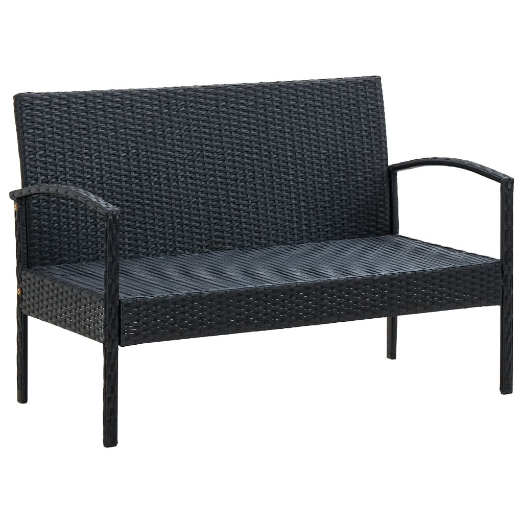 Set Divani da Giardino 5pz con Cuscini in Polyrattan Nero - homemem39