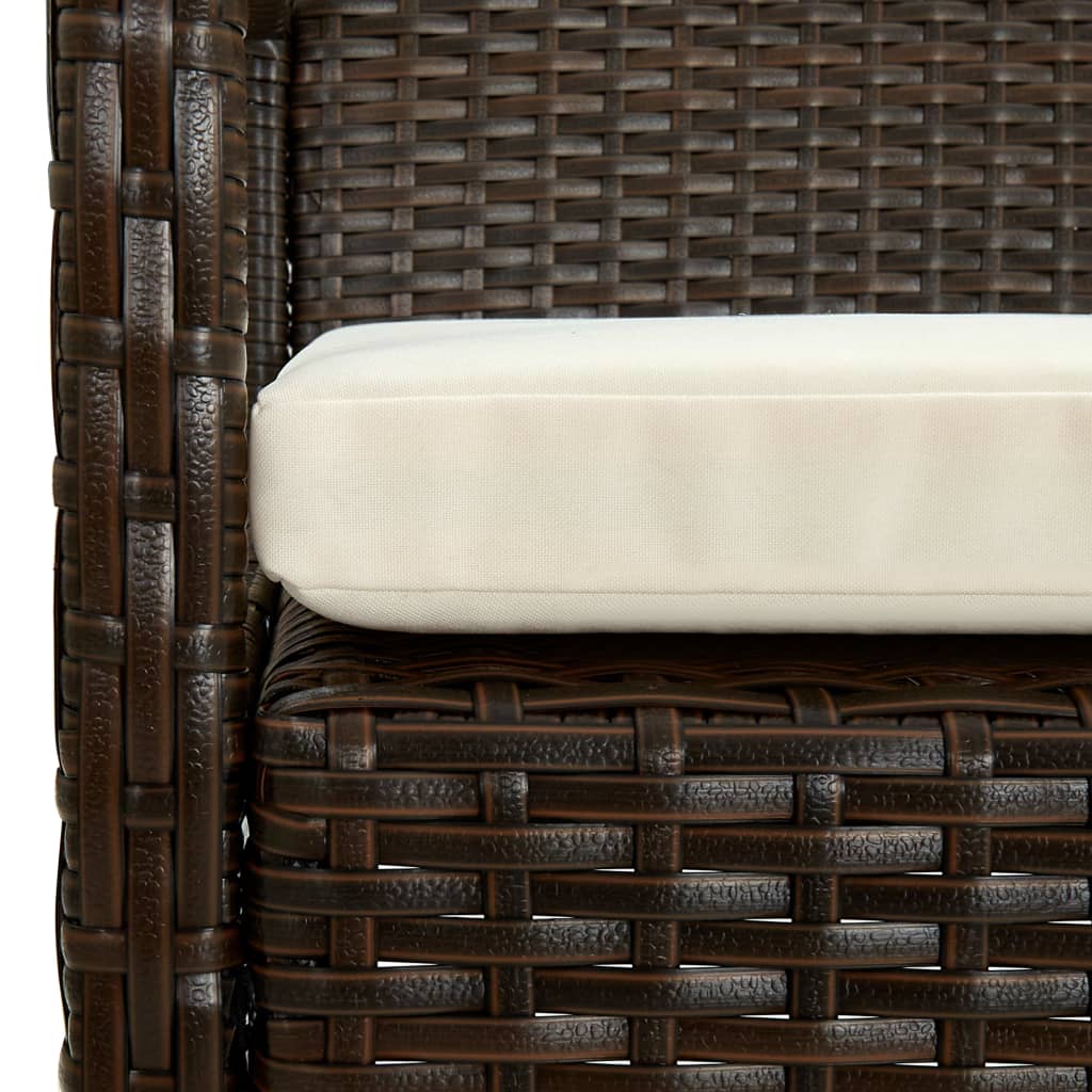 Sedia da Giardino con Cuscino in Polyrattan Marrone - homemem39