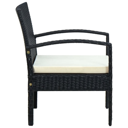 Sedia da Giardino con Cuscino in Polyrattan Nero - homemem39