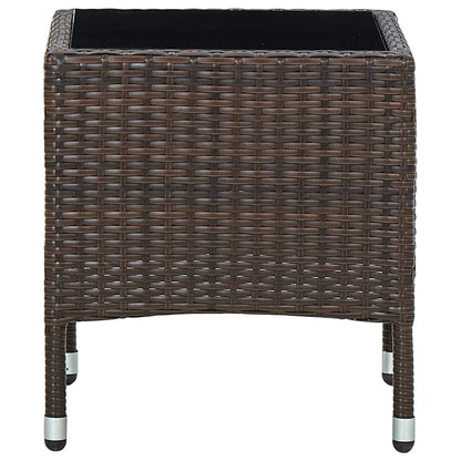 Tavolo da Giardino Marrone 40x40x45 cm in Polyrattan - homemem39