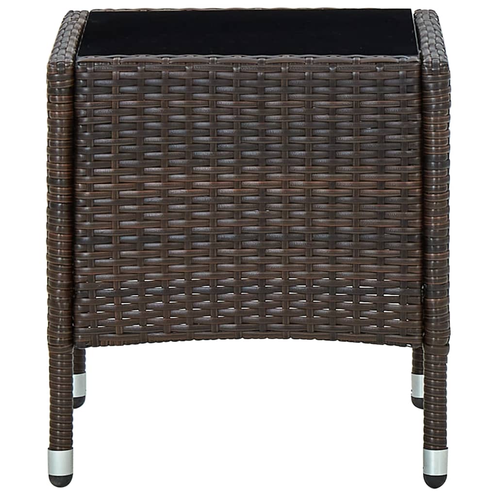 Tavolo da Giardino Marrone 40x40x45 cm in Polyrattan - homemem39