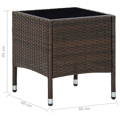 Tavolo da Giardino Marrone 40x40x45 cm in Polyrattan - homemem39