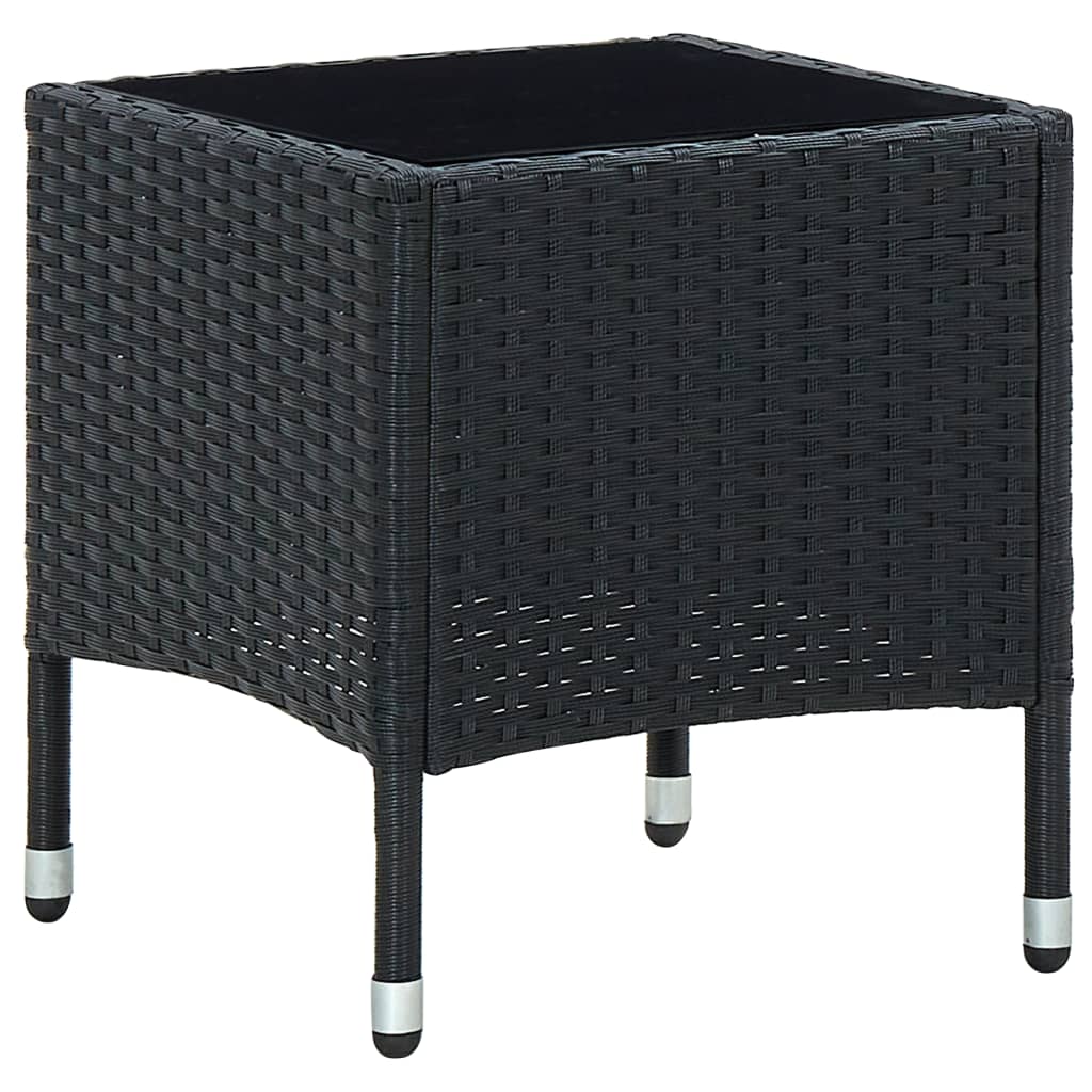 Tavolo da Giardino Nero 40x40x45 cm in Polyrattan - homemem39