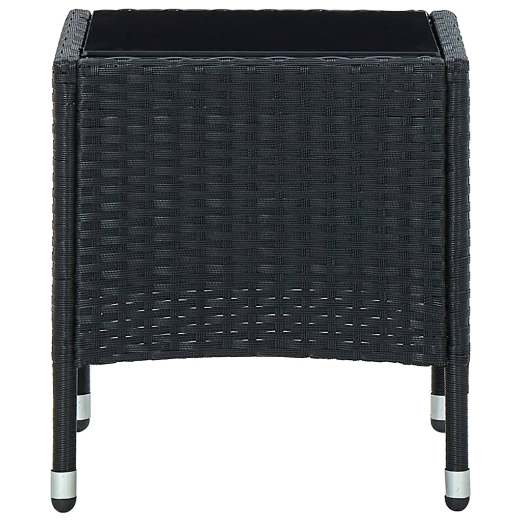 Tavolo da Giardino Nero 40x40x45 cm in Polyrattan - homemem39