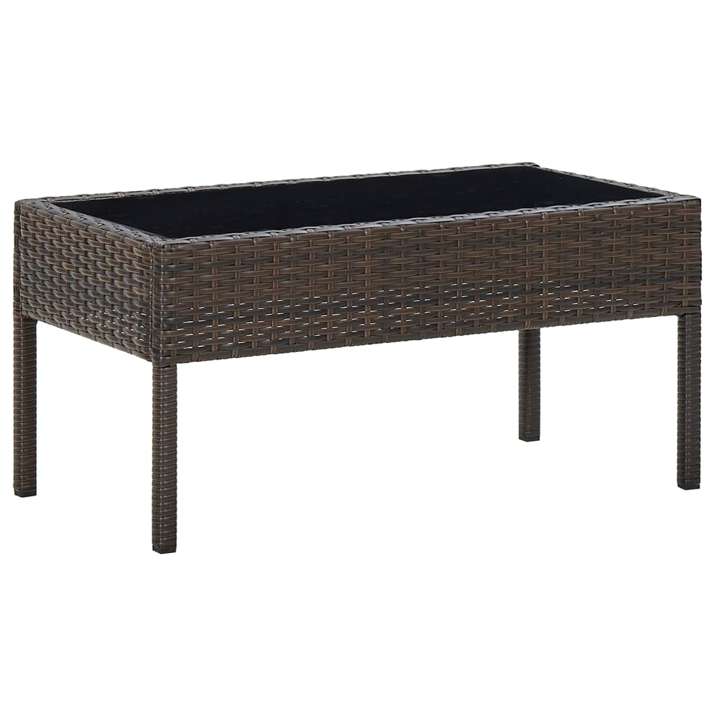 Tavolo da Giardino Marrone 75x40x37 cm in Polyrattan - homemem39