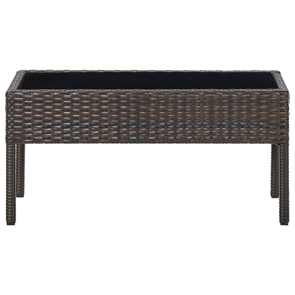 Tavolo da Giardino Marrone 75x40x37 cm in Polyrattan - homemem39