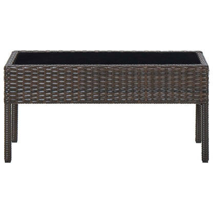 Tavolo da Giardino Marrone 75x40x37 cm in Polyrattan - homemem39