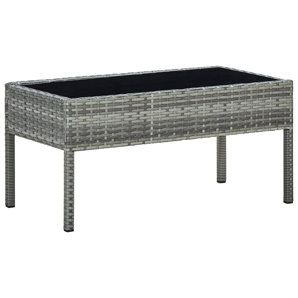 Tavolo da Giardino Grigio 75x40x37 cm in Polyrattan - homemem39