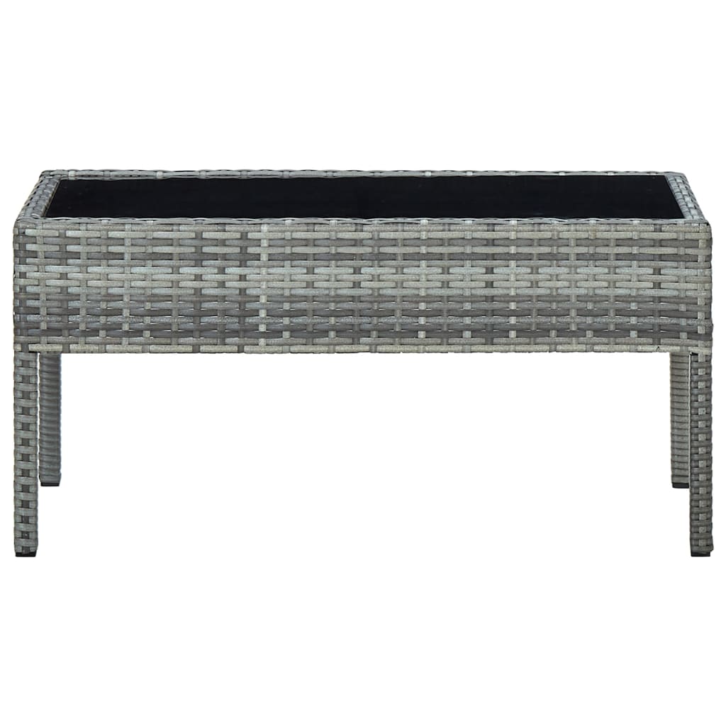 Tavolo da Giardino Grigio 75x40x37 cm in Polyrattan - homemem39