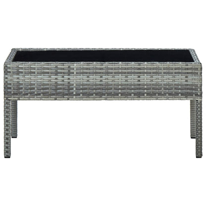 Tavolo da Giardino Grigio 75x40x37 cm in Polyrattan - homemem39