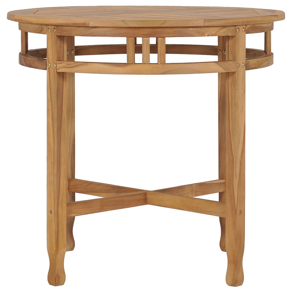 Tavolo da Pranzo Ø 80 cm in Legno Massello di Teak - homemem39