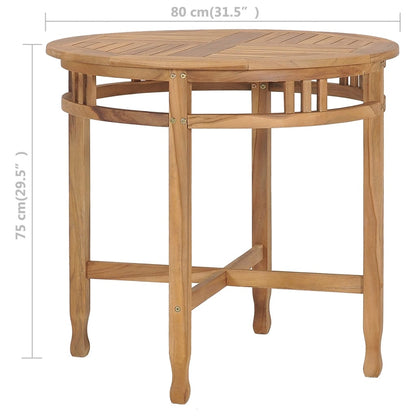 Tavolo da Pranzo Ø 80 cm in Legno Massello di Teak - homemem39