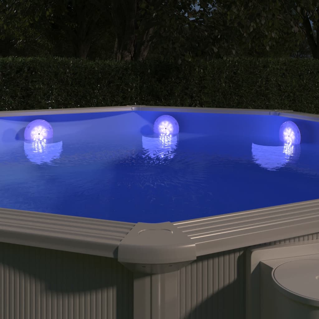 Luce LED Piscina Galleggiante Subacquea con Telecomando Bianca - homemem39