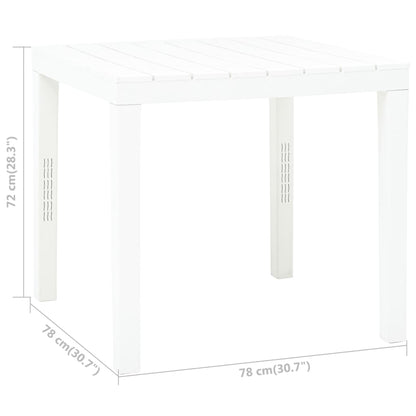 Tavolo da Giardino Bianco 78x78x72 cm in Plastica - homemem39