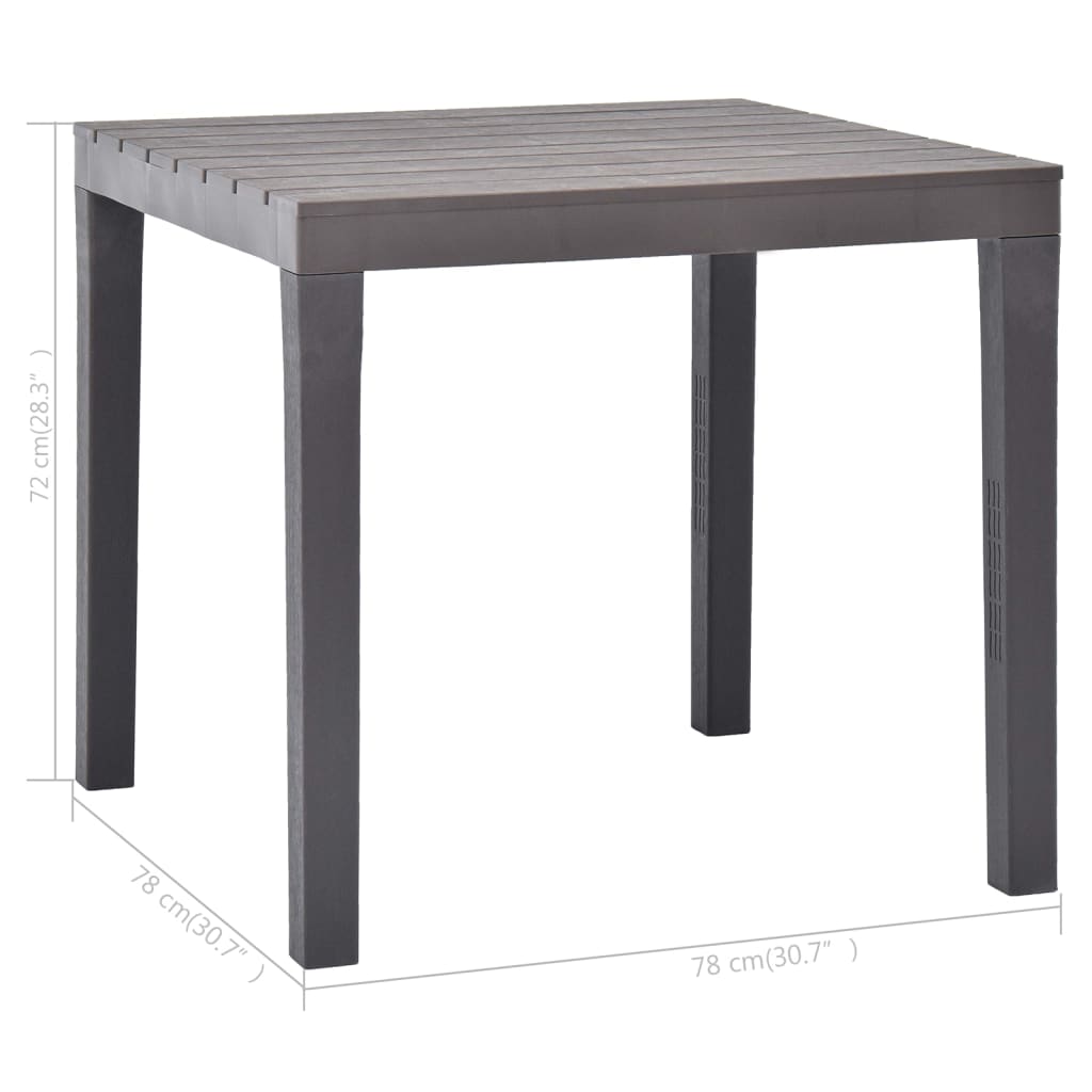 Tavolo da Giardino Mocca 78x78x72 cm in Plastica - homemem39