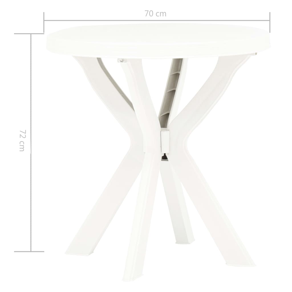 Tavolo da Bistrot Bianco Ø70 cm in Plastica - homemem39