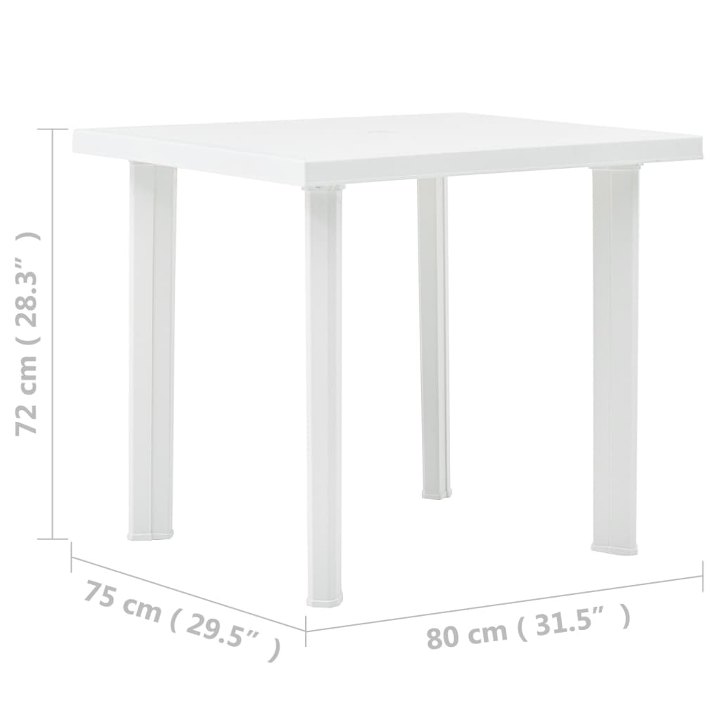 Tavolo da Giardino Bianco 78x75x72 cm in Plastica - homemem39