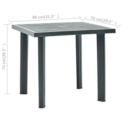 Tavolo da Giardino Verde 80x75x72 cm in Plastica - homemem39