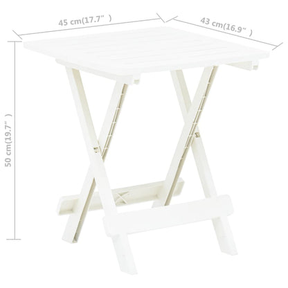 Tavolo da Giardino Pieghevole Bianco 45x43x50 cm in Plastica - homemem39
