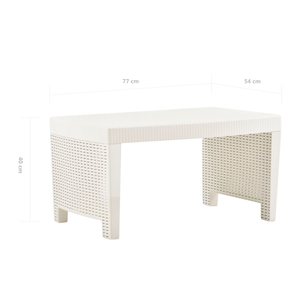 Set Salotto da Giardino 3 pz in Plastica Bianco - homemem39