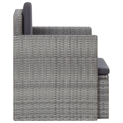 Sedia da Giardino con Cuscini in Polyrattan Grigio - homemem39