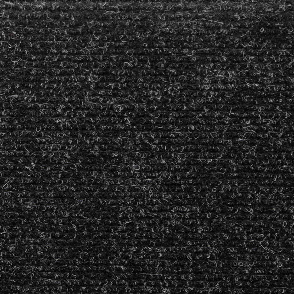 Tappetini per Scale Tessuto Agugliato 15 pz 65x21x4 cm Neri - homemem39