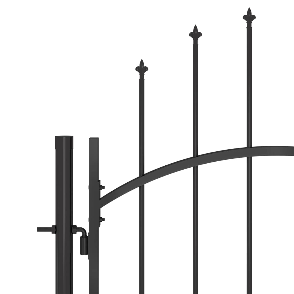 Cancello da Giardino in Acciaio 1x2,2 m Nero - homemem39