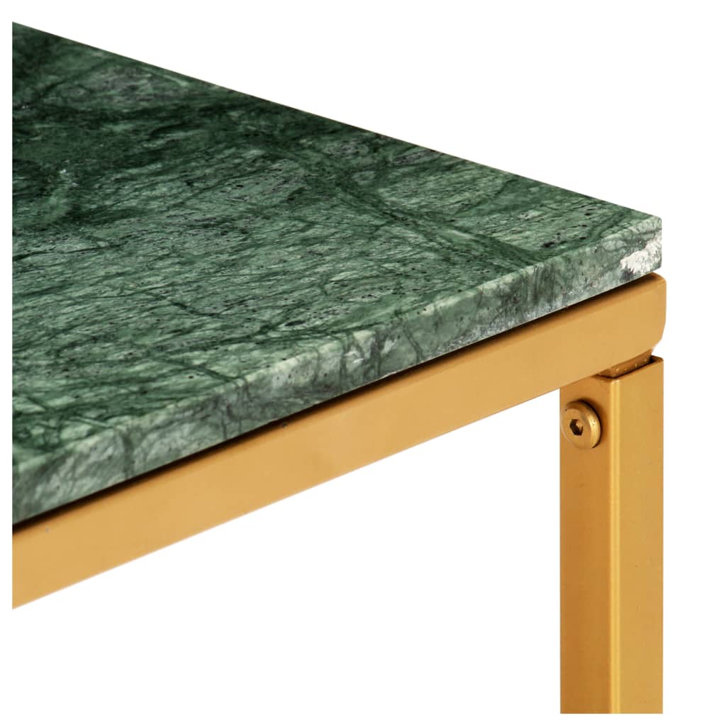 Tavolino da Caffè Verde 60x60x35 cm Pietra Vera Testura Marmo - homemem39