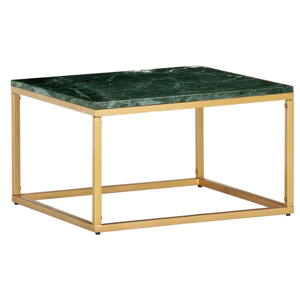 Tavolino da Caffè Verde 60x60x35 cm Pietra Vera Testura Marmo - homemem39