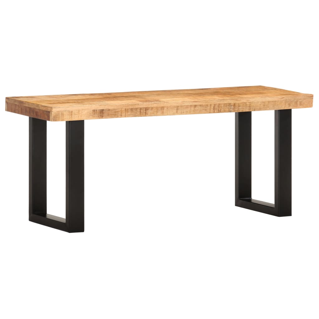 Panca 110 cm in Legno Massello di Mango e Acciaio - homemem39