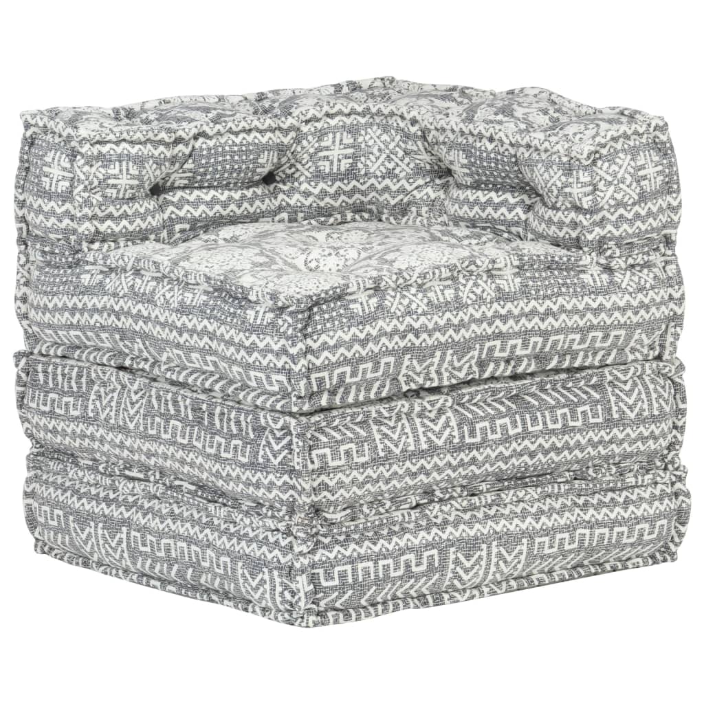 Pouf Modulare Grigio Chiaro in Tessuto - homemem39