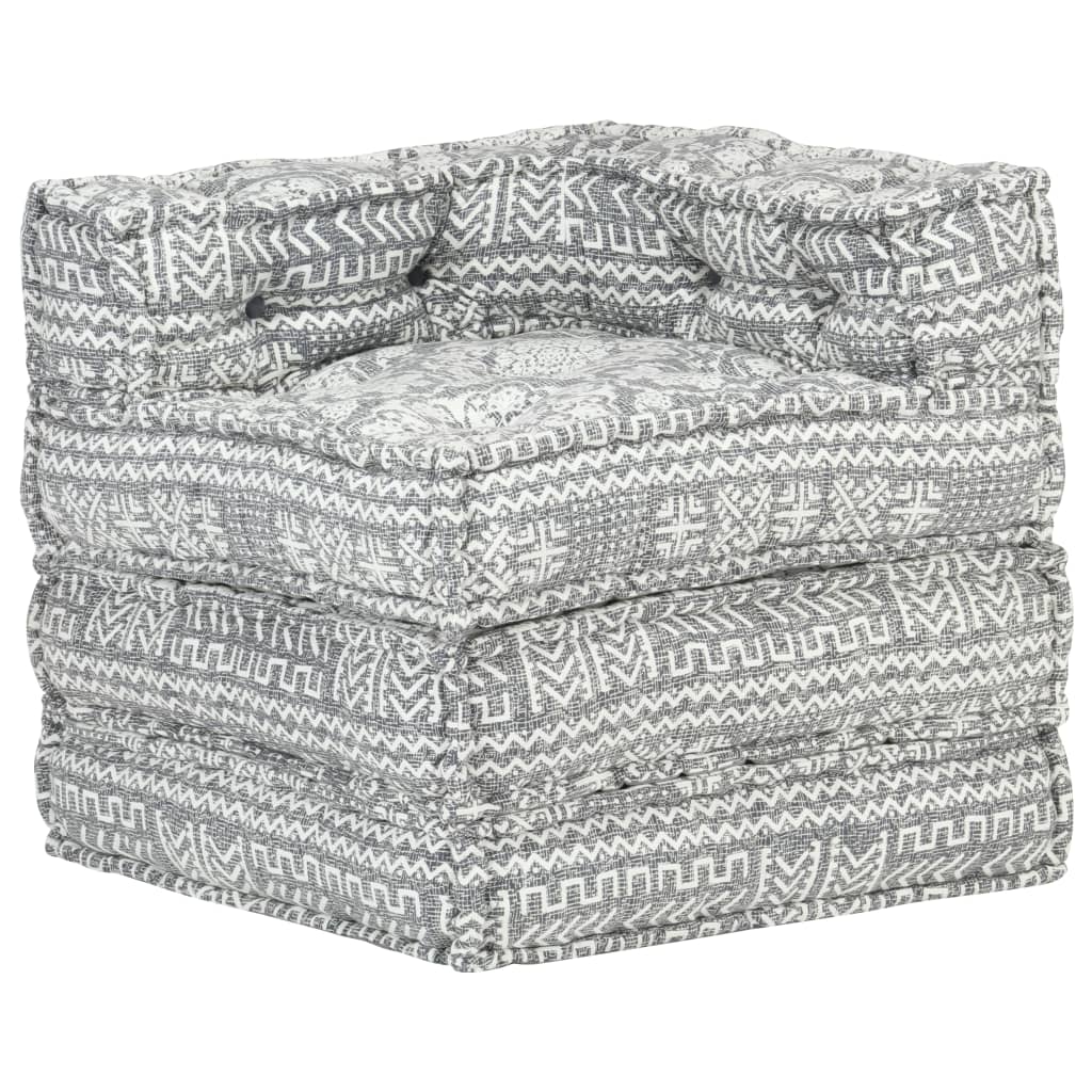 Pouf Modulare Grigio Chiaro in Tessuto - homemem39